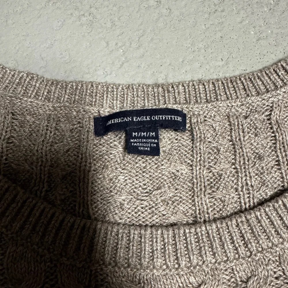 American Eagle Outfitters Taupe Cable Knit Sweater - Picture 3 of 3